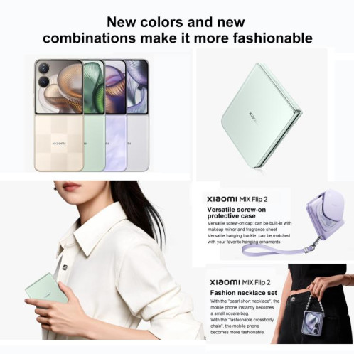 Xiaomi MIX Flip 2, 12 Go + 512 Go, 6,86 pouces + 4,01 pouces, Xiaomi HyperOS 2, Snapdragon 8 Elite Octa Core, NFC, réseau : 5G (or) SX406J1835-025